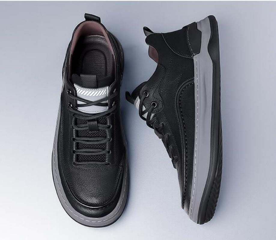 Осенняя мужская обувь из натуральной кожи, повседневная обувь класса люкс, мужские кроссовки со шнуровкой, дышащая обувь для тенниса, обувь для скейтборда