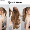 MISS WIG Synthetic Claw Clip In Wavy Ponytail Extension Fiber Hair Piece Wavy Straight Ponytail Wig Extensions For Women