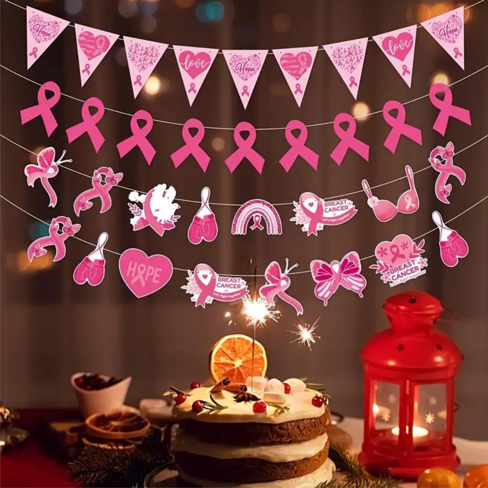 Single Side Breast Cancer Backdrop Banner Breast Cancer Awareness Flag Charity Activities