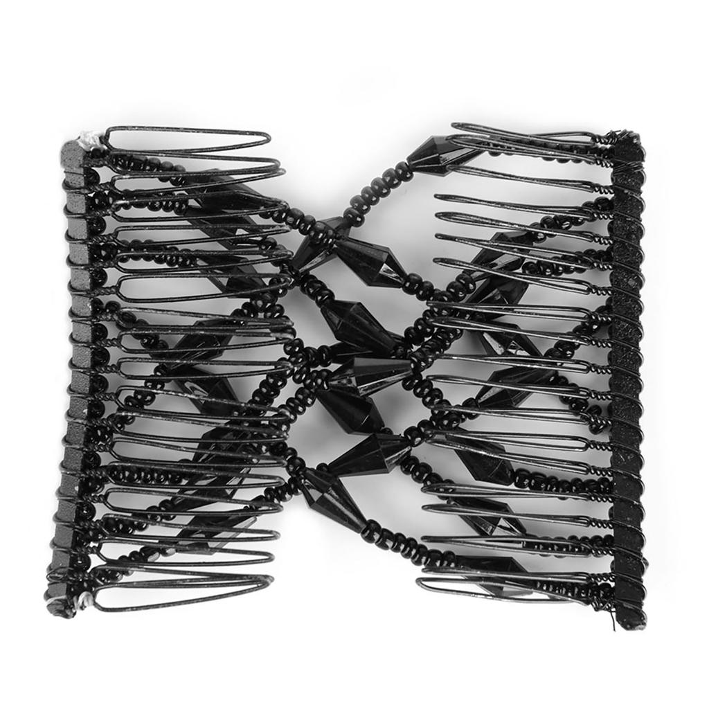 Женщины Девушка Волшебные Легкие Бусины Для Волос Слайд Эластичный Гребень Зажим Эластичная Шпилька Черный