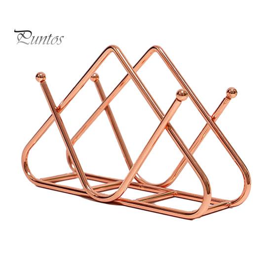 Железный держатель для бумажных полотенец Треугольная форма Нержавеющая сталь Большая емкость Полированная без деформации Бар Офисный кухонный стол Держатель для салфеток Диспенсер для салфеток