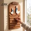 Ручной слайдер даты Деревянный Винтажный Пара гусей Вечный календарь, Многоразовые блоки месяцев Сменные знаки Настенное крепление Декор в стиле фермерского дома для дома Офиса