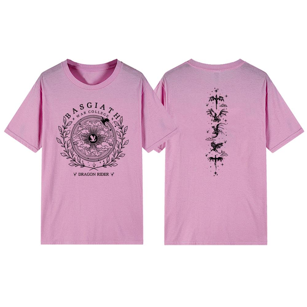 Basgiath War College 2-Sided T-Shirt Fourth Wing Shirt Men Women T-shirts Short Sleeve Casual Vintage Tee Dragon Unisex Tshirt