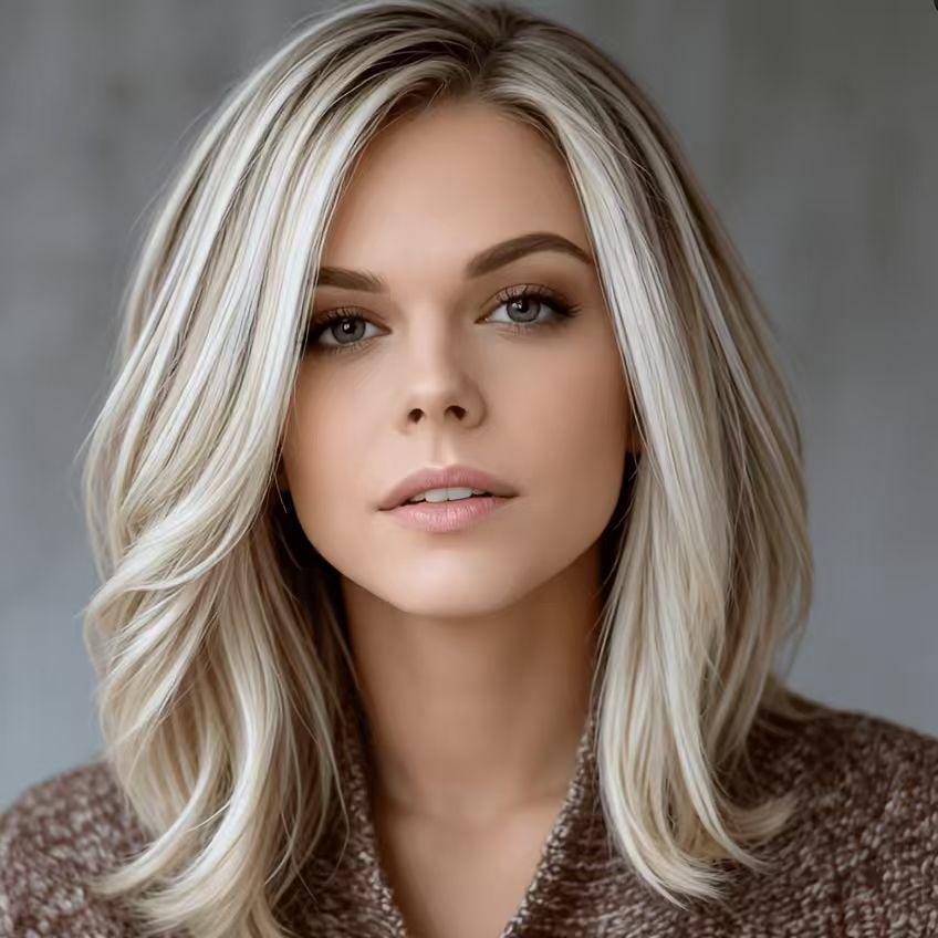 European and American fashion wig, partial wave curl hair, medium and long wave curl wig headgear