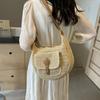 Summer Beach Woven Crossbody Bag Straw Weaving Shoulder Bag 2025 Raffia Zipper Handbag Boho Rattan Hand-Woven Travel Satchel Bag