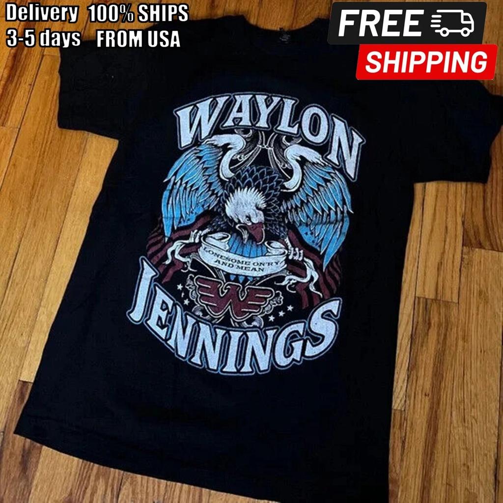 Хлопковая футболка с коротким рукавом Waylon Jennings Черная Унисекс S-5XL VN1737