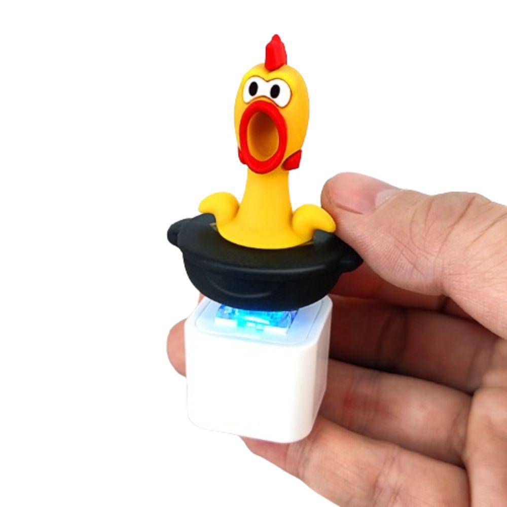 Электронная деревянная клавиатура-рыба, брелок для ключей, светящаяся кнопка на кончике пальца, забавные подарки