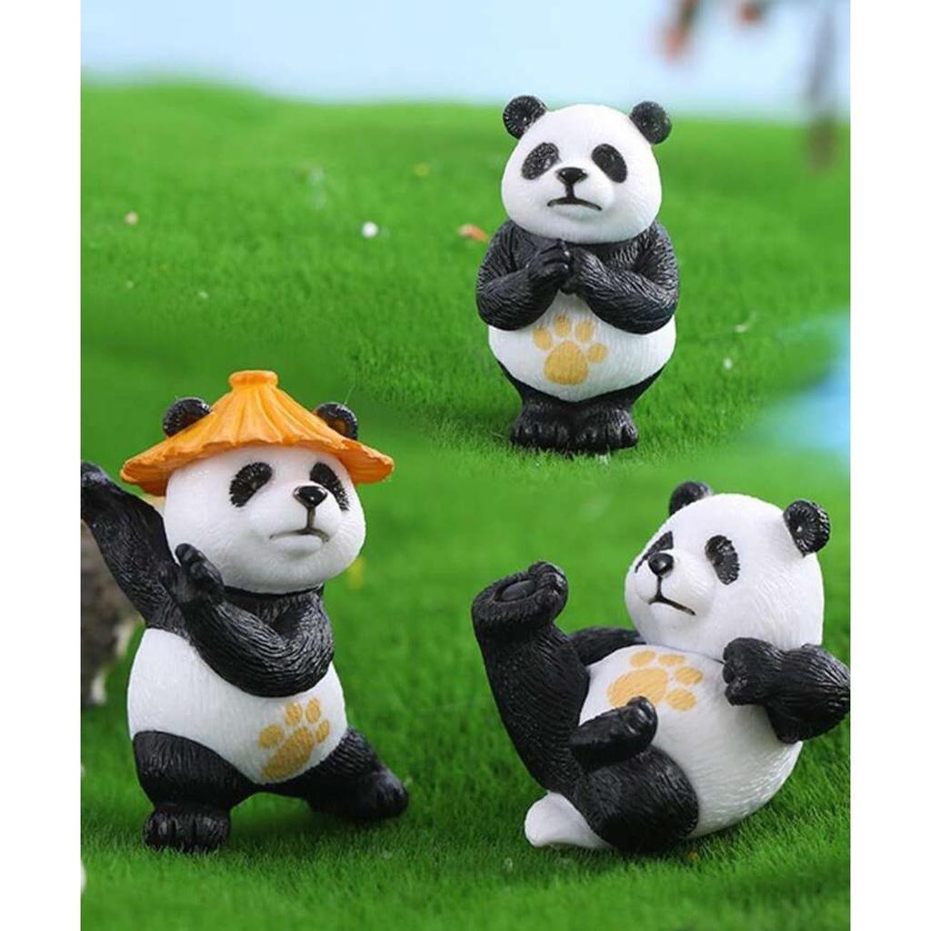 4 Pcs Panda Miniature Decor Items Set for Unique Gift,Home,Living Room,Office,Restaurant Decor,Showpiece,Perfect Valentine Decoration Items