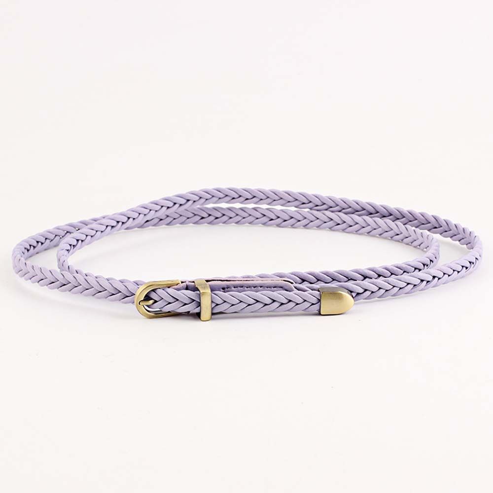 Hand-woven Thin Girls Female Retro Braided Belts Pin Buckle Waistband Waist Belt