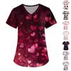 Women's V Neck Fashion Casual Valentine's Day Printed Tops Dry-nurse Top