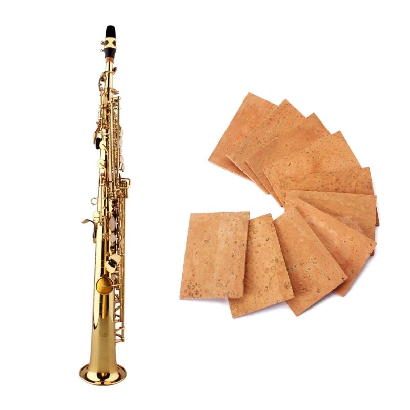 10 Pieces Saxophone Neck Cork Practical Neck Cork Sheet Musical Instrument Accessories for Alto Soprano Tenor Saxophone