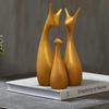 Декор для дома Счастливая семья оленей Керамическая фигурка (Набор из 3 штук, Матовое золото)