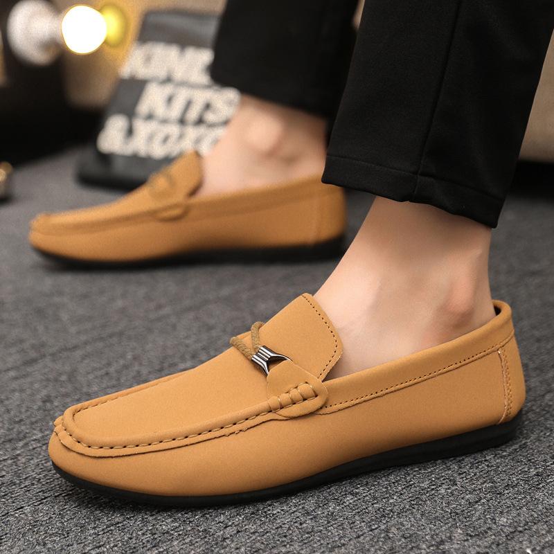 Весенняя и летняя повседневная обувь модная обувь мужская обувь Doudou облегающая обувь мужская ленивая обувь облегающая обувь трендовая мужская обувь с одной педалью тканевая обувь