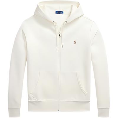 Polo Ralph Lauren Однотонная двусторонняя трикотажная толстовка на молнии с длинным рукавом для мужчин Белый 710883329-022