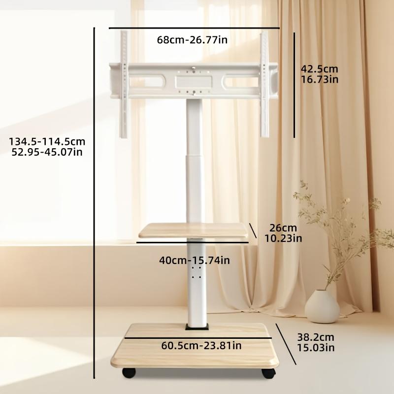 Mobile TV Cart ,Floor Rolling TV Stand with Wheels for 26-75 Inch TVs Up To 99 Lbs, TV Stand with Swivel and Height Adjustment