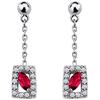 [N3785] - White Ruby ​​'Scarlett' Silver Earrings