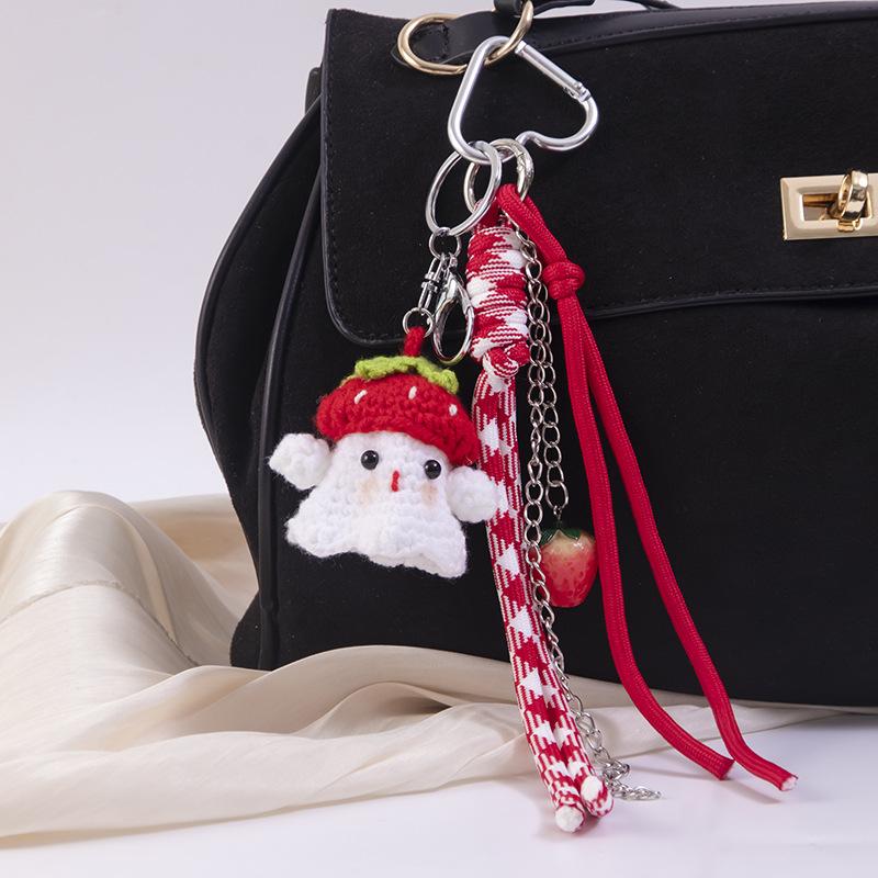 1 шт. Рождественские подарки Смешная вязаная крючком кукла Санта-Клауса Брелок Милый плюшевый вязаный из шерсти Санта-Клаус Украшение