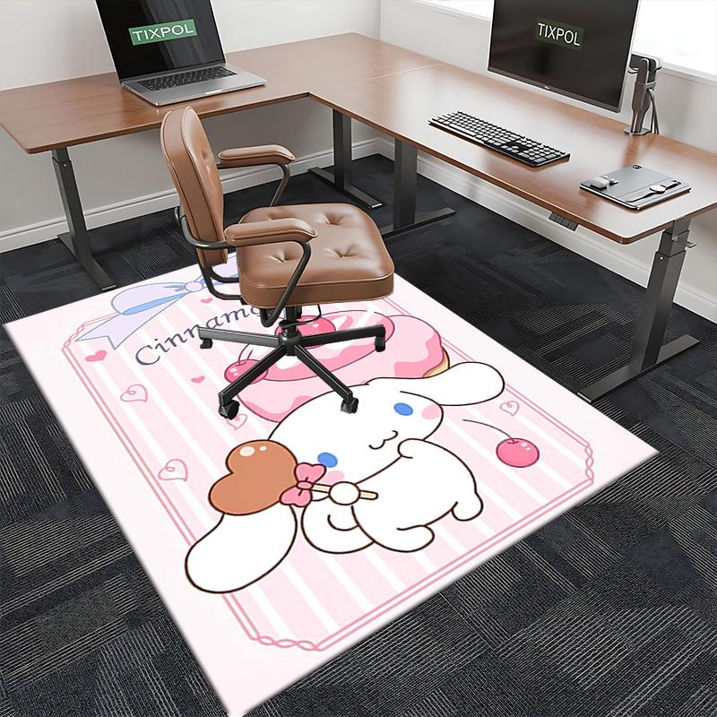 Cinnamoroll Anime Cartoon Design Chair Mat Non-Slip Carpet for Office, Home Decor, Living Room, Bedroom, Game Room, Dormitory Gift Seasonal Universal.