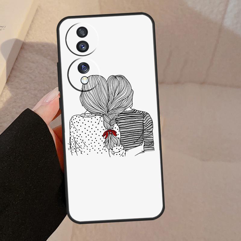 Best Friends BFF Matching Case For Honor X9a X9b X8 X9 X7 X6 a 8X 9X Cover For Honor Magic 5 4 Lite Pro 50 70 90 Lite