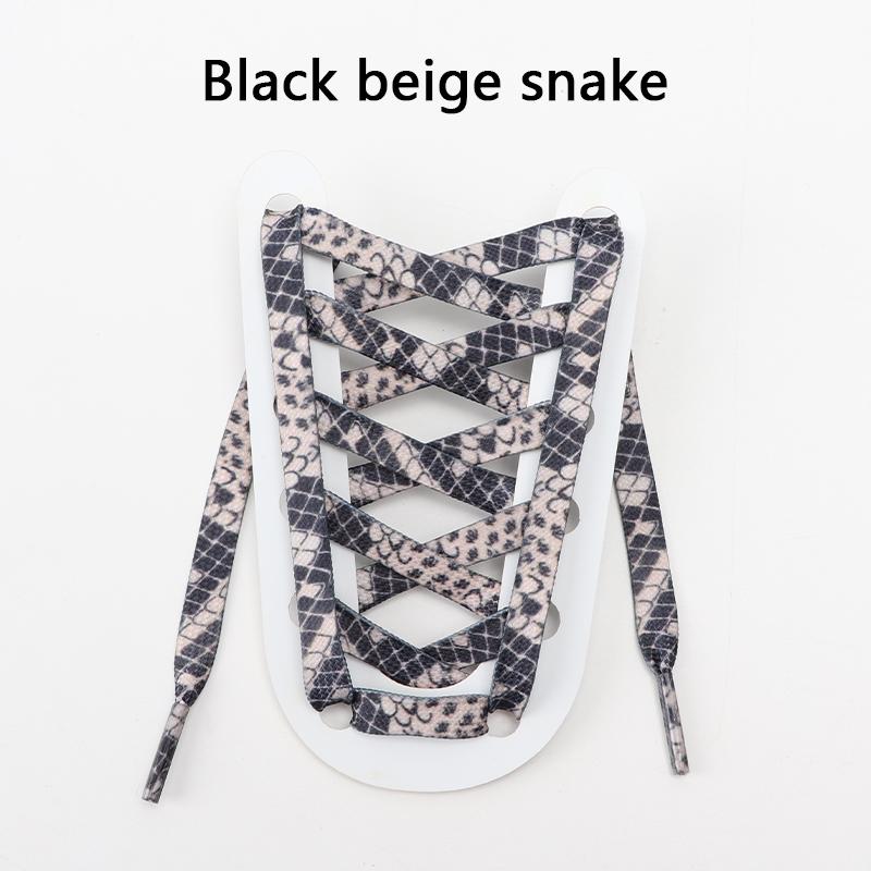 Leopard Print Flat Shoelaces Sneakers Colorful Shoelace Classic Animal Patten Shoe Laces Canvas Zebra Tiger Snake Shoestrings