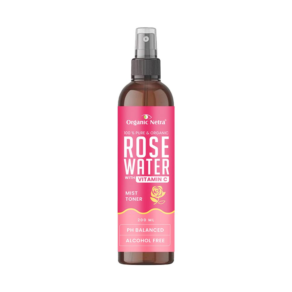 Organic Netra Rose Water with Vitamin C Paraben & Alcohol Free Mist Spray