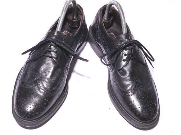 Made in Germany Lloyd Leather Wingtip 25.5 Black Dress Shoes Business(USED)