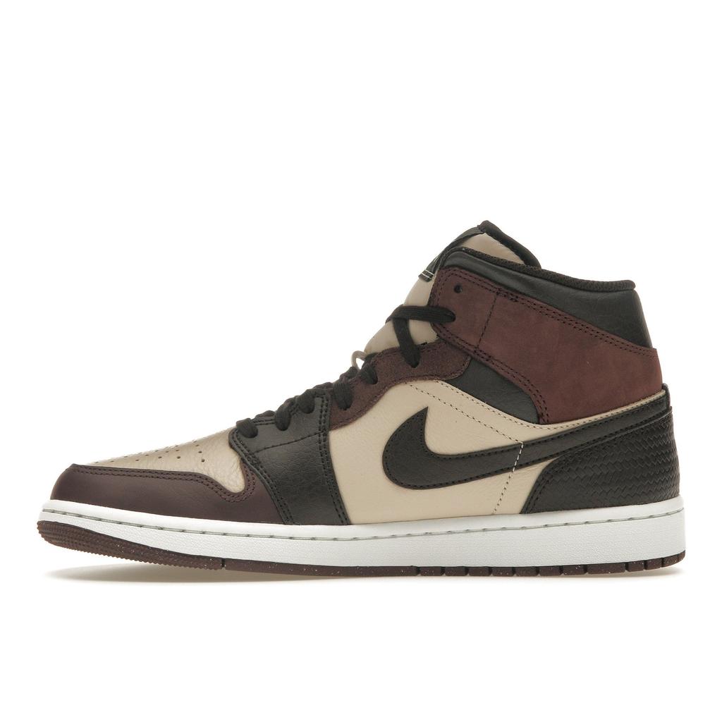 Air Jordan 1 Mid SE Paris YMCA Men Sneakers Brown Velvet-Brown Earth FZ4359-200