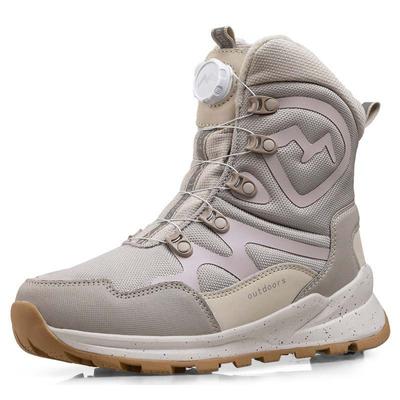 Женские зимние ботинки для снега, теплые, водонепроницаемые, на шнуровке, с подкладкой из искусственного меха, ботинки до середины голени, женские ботинки для ходьбы на открытом воздухе, походов, катания на лыжах