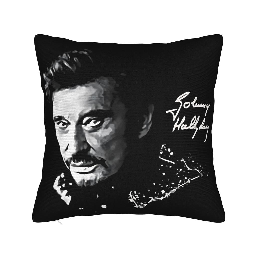 Rock Star J-Johnny Hallyday Pillow Cover Kawaii Pillow Case For Sofa Car Home Decor Design Pillowcases Birthday Gift