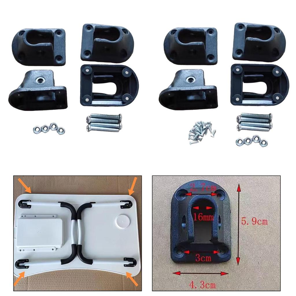 4x Reading Bed Table Leg Foldable Laptop Table Leg Connector Fixator Holder Folding Table Leg Corner Brackets