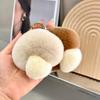 Colorful Plush Mushroom Keychain Fuzzy Faux Rabbit Fur Car Key Ring Holder DIY Keychain Pendant Decoration Backpack Ornament Birthday Gift