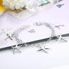 925 Sterling Silver Starfish Pendant Bracelet, Fashionable and Charming Jewelry