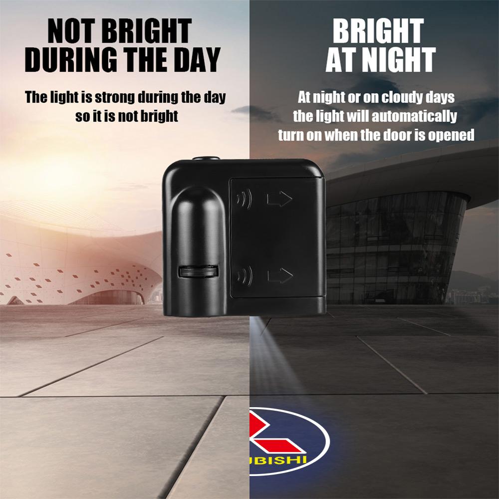 Светодиодные проекторы в двери автомобиля, теневые огни HD, лампа приветствия для Mitsubishi Space Star Lancer EX 9 Outlander Xl Eclipse Cross Asx Pajero