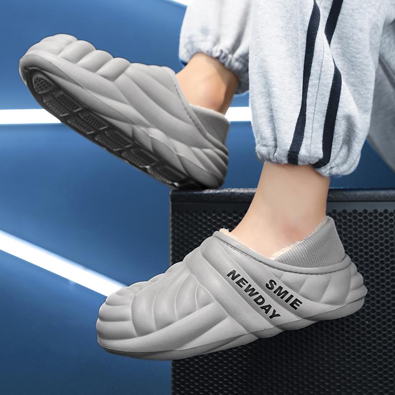 Теплая зимняя хлопковая обувь, женские теплые меховые домашние тапочки, нескользящие плюшевые тапочки из ЭВА, домашние тапочки для пар с толстой подошвой, шлепанцы