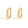Geometric Metal Delicacy Zircon Inlay Women Hoop Earrings for Wedding Party Jewelry Birthday Girlfriend Mother's Day Gift NEW