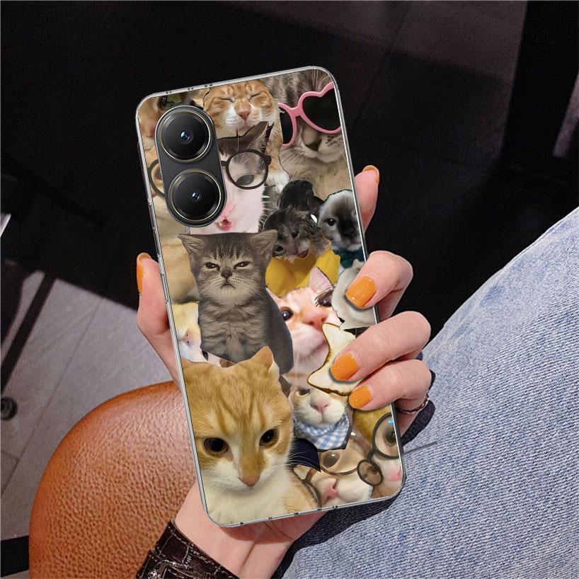 Crying Cat Memes Phone Case For Xiaomi Poco X7 X6 X5 Pro F7 Ultra Redmi 15C 15 13C 13 12C 12 10 10A 10C 9 9A 9C 9T Cover Poco X7