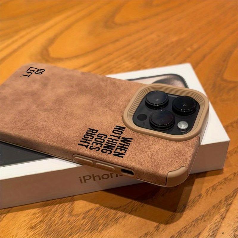 Phone Case with a Simple Lettered Faux Leather Textured Design for Iphone 17 16 PRO 16 PLUS 15 14 13 12 11 PRO MAX XS X XR Cover