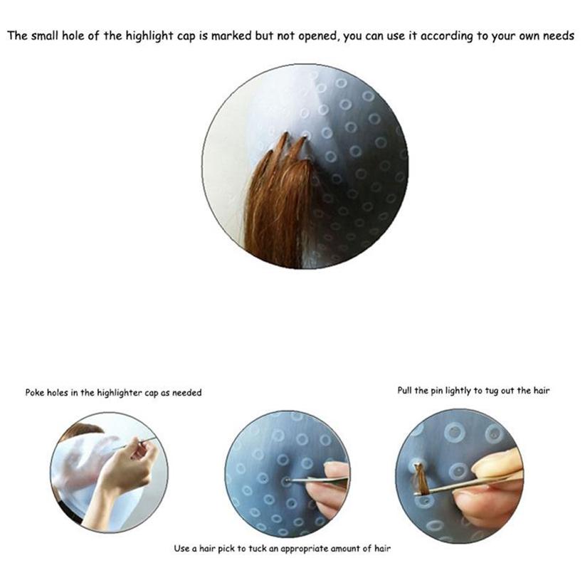 Многоразовая шапочка для окрашивания волос, шапочка для мелирования, белая глазурь с крючками, удобный цветной инструмент для ухода за волосами высокого качества