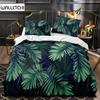 Зеленые листья тропический пододеяльник пальмовый лист королева король комплект постельного белья одеяло полиэстер пододеяльник для женщин мужчин спальня декор