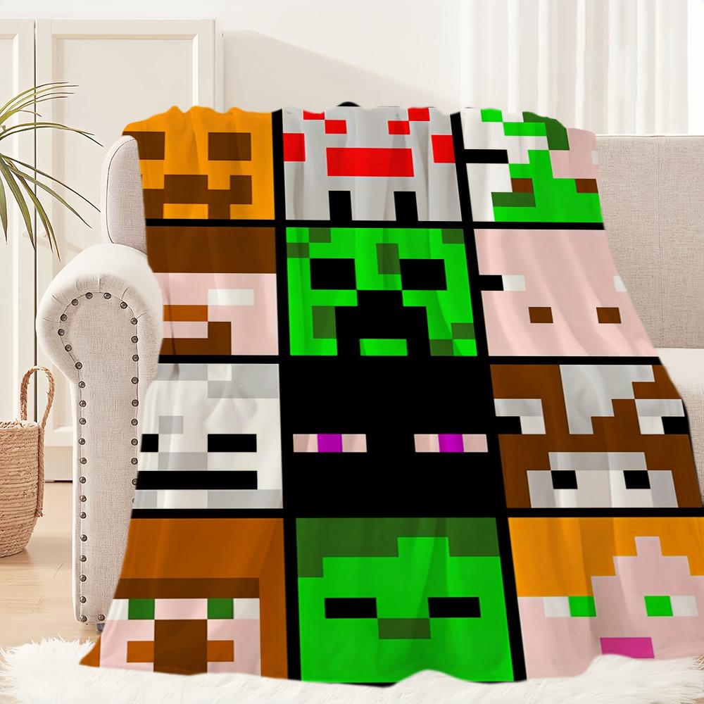 Game M-Mine-Cute C-craft Funny Fashion Blanket Plush Nap Sofa rug for Living Room Office Bedroom Birthday Home Travel Kid Gifts