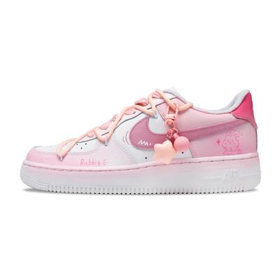 Air Force 1 Розовые Желания Коровья Кожа Нескользящие Износостойкие Низкие Скейтбордические Кроссовки Унисекс Розовые CW2288-111(Команда726-)