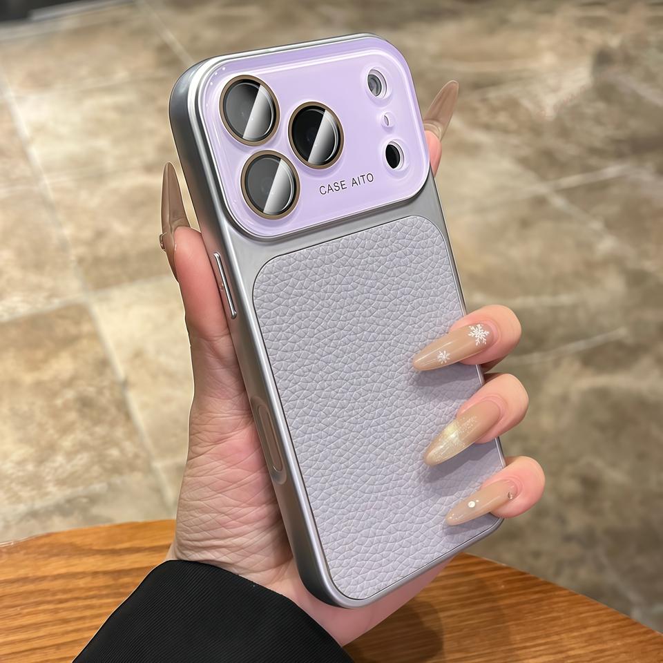 Official Lychee Leather Big Window Phone Case For For Iphone 17 13 14 1 16 Pro Max 16Pro 17Pro Candy Len Camera Protector Cover