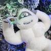 Abominable Snowman Christmas Tree Topper Plush Stuffed Snow Elf Christmas Tree Hugger with Star for Xmas Treetop Decoration