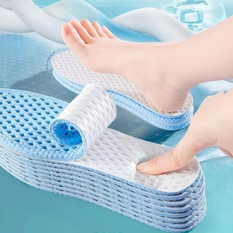 Mesh Breathable Insoles for Shoes Men Summer Cool Insole Feet Running Sports Shock Absorption Shoe Sole Memory Foam Shoes Pads