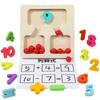 Montessori Math Wooden Toy For Kids - Color Bead Sorting Board Preschool Educational Tool for Addition Subtraction Learning