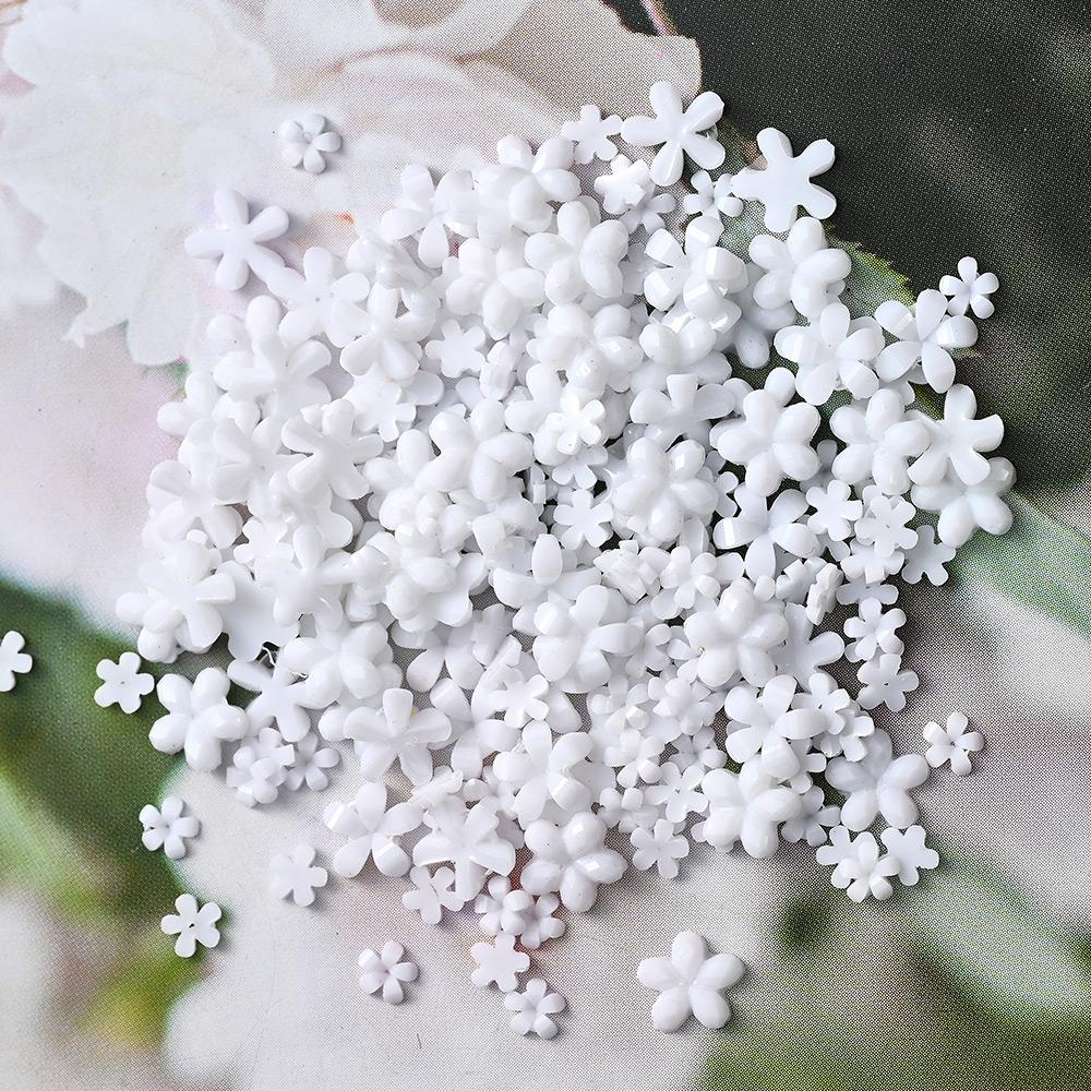 100 шт./пакет 3D акриловые цветы для ногтей подвески смешанного размера цвета украшения для ногтей стразы цветочки ювелирные изделия DIY аксессуары для ногтей