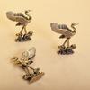 Vintage Crane Ornament Copper Animals Figurine Artwork Collections Statue For Desk Dining Room Fireplace Home Decorations