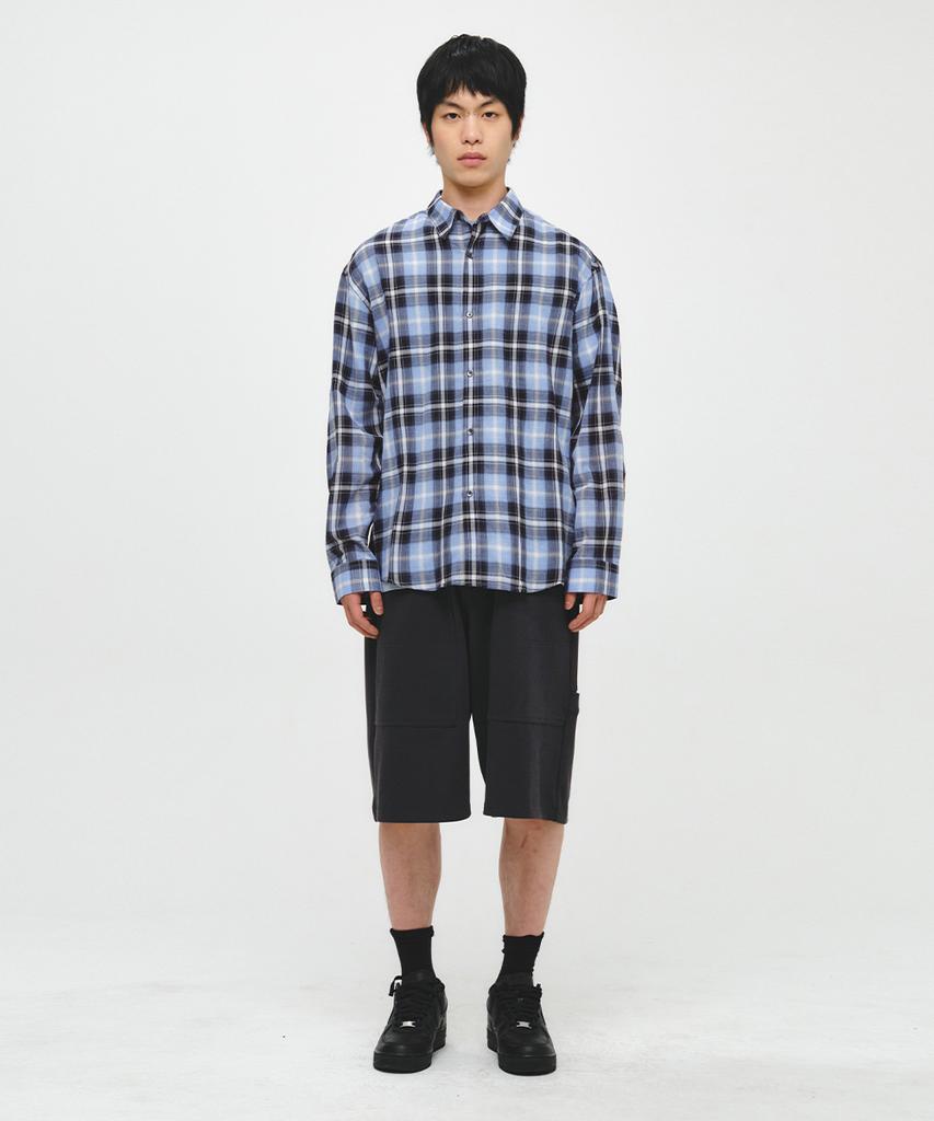 INTEMPOMOOD Retro Light Check Shirt_Blue
