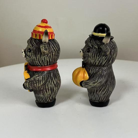 Хэллоуинская фигурка горной коровы из смолы, украшение, символ шотландской культуры, ручная работа, статуэтка коровы с тыквой и кленовым листом