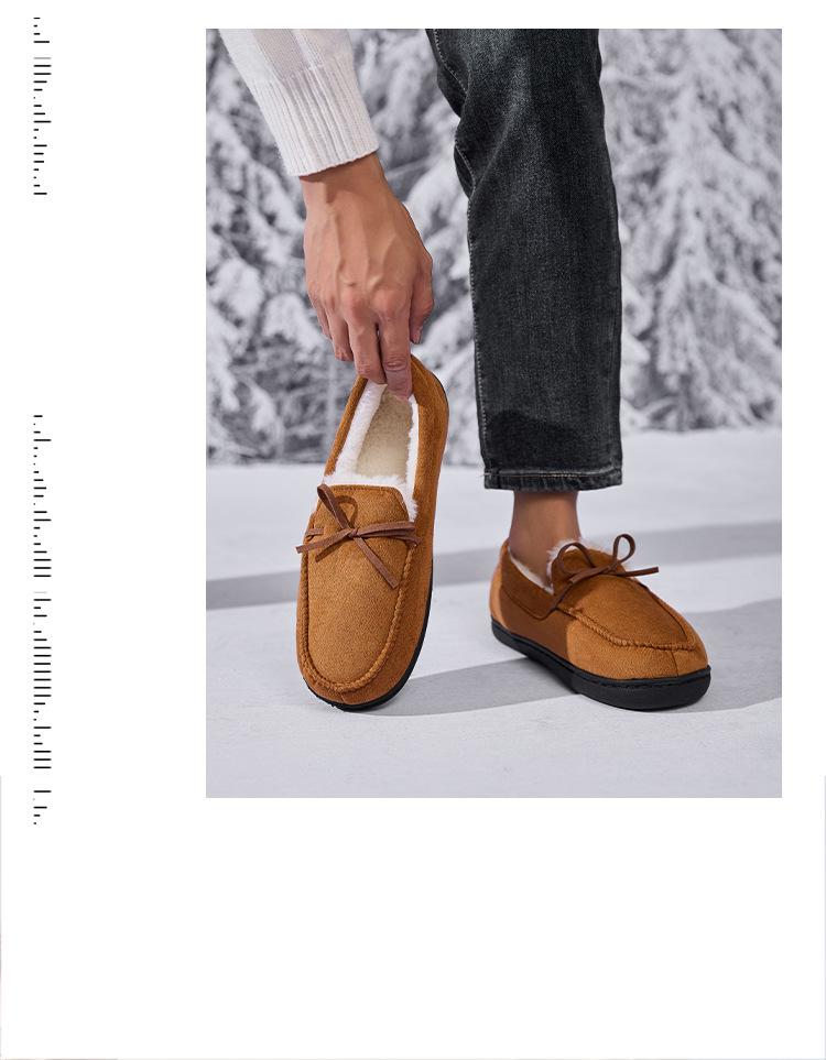 Женские меховые тапочки через границу, теплые хлопковые домашние тапочки с бантиком и круглым носком